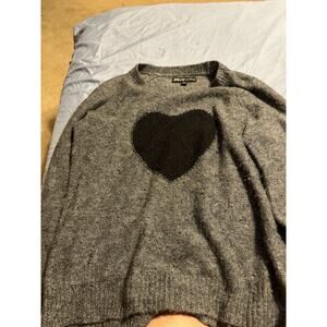 Elizabeth and James Charcoal Sweater with Black Heart
